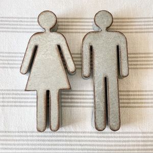 🌿Woman & Man Galvanized Metal Wall Decor